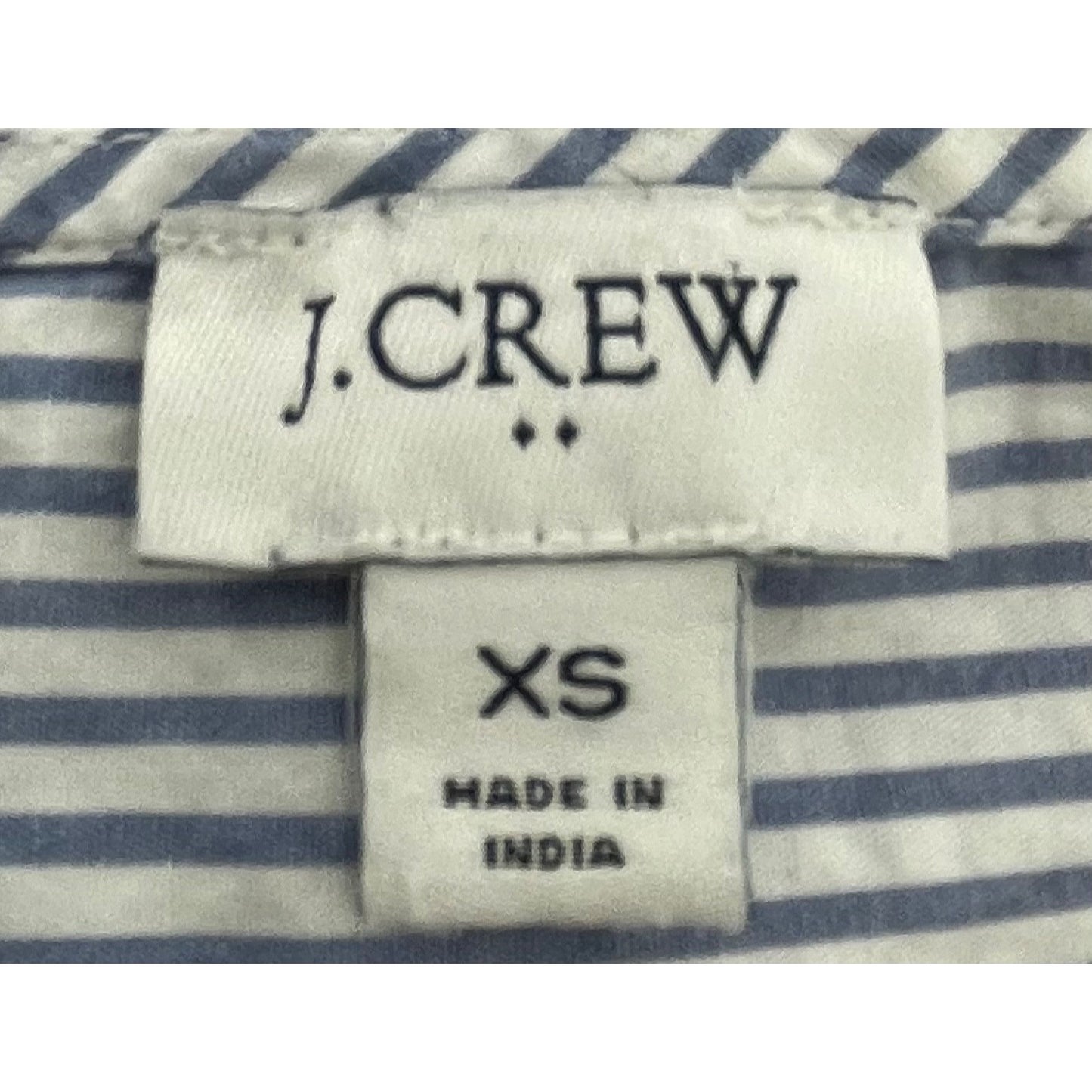 J. Crew Women's Size XS Light Blue & White Pinstriped Long-Sleeved Top