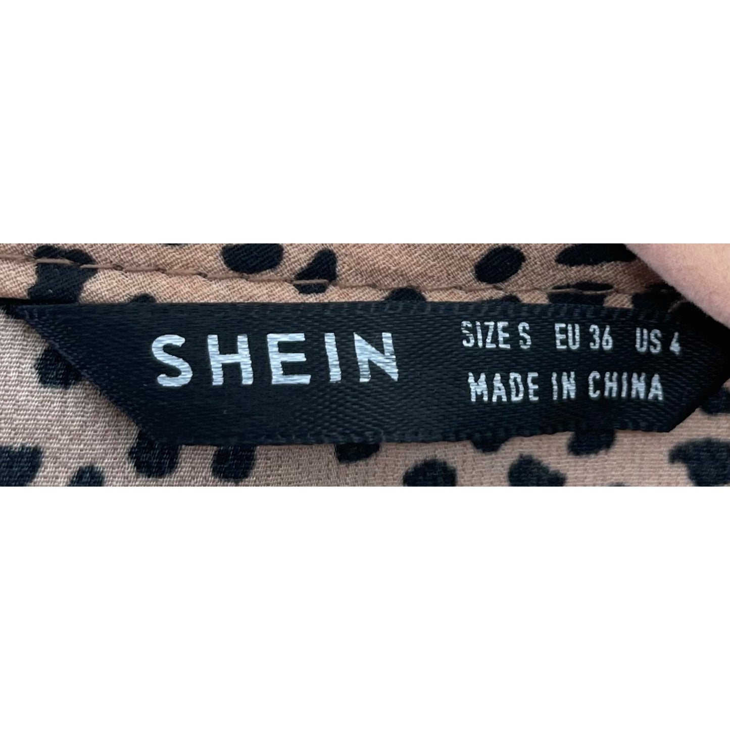 Shein Women's Size Small Brown & Black Polka Dot Button-Down Blouse
