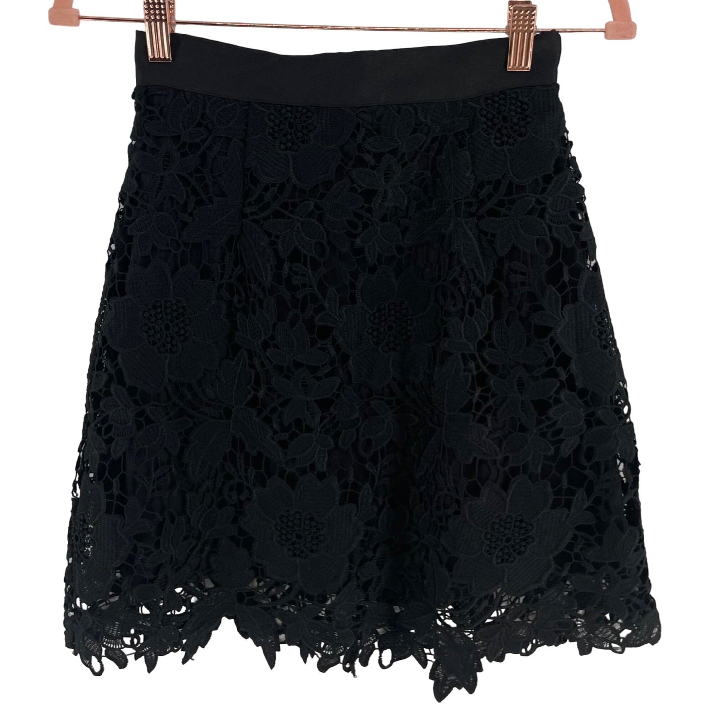 Atmosphere Women's Size 8 Black Floral Lace Skirt