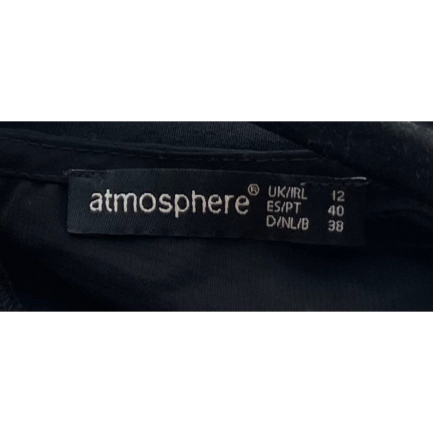 Atmosphere Women's Size 8 Black Sheer Short-Sleeved Blouse