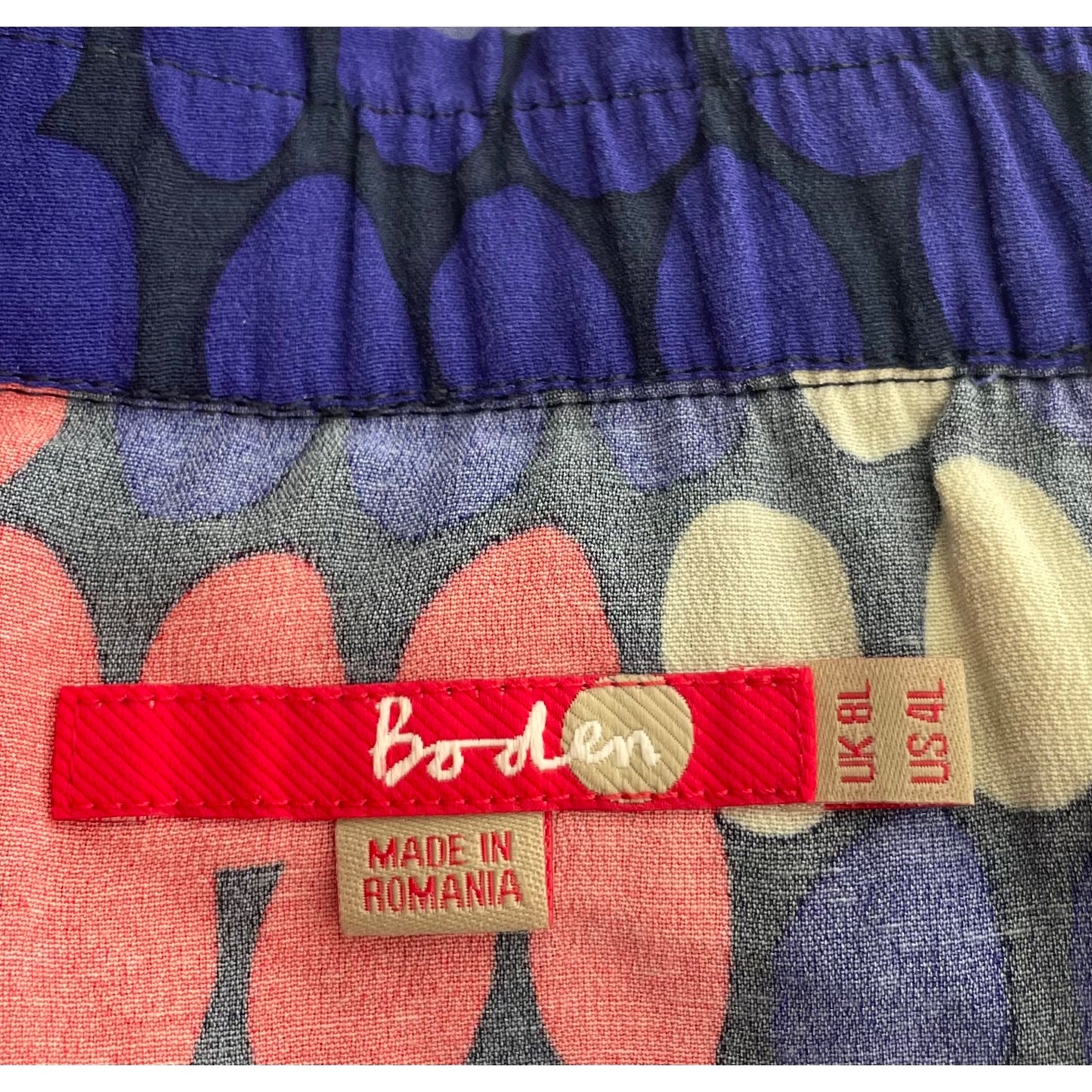 Boden Women's Size 4L Purple/Pink/White Polka Dot Skirt