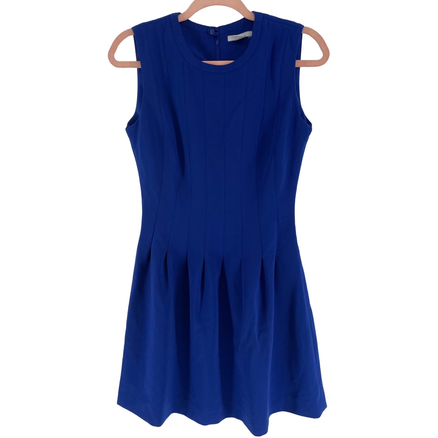 H&M Women's Size 6 Cobalt Blue Pleated Sleeveless A-Line Shift Dress