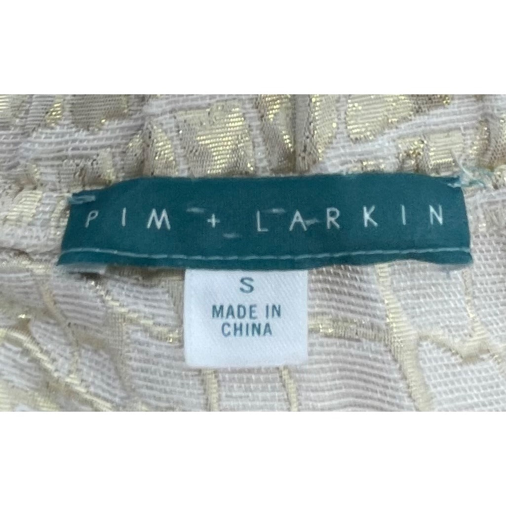 Pim + Larkin Women's Size Small Gold & Cream A-Line Shimmery Skirt
