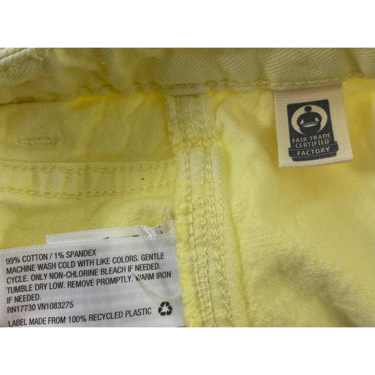 Universal Thread Women's Size 4/27 Highest Rise Midi Yellow Denim Cargo Shorts