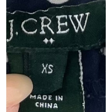 J. Crew Women's Size XS Navy Blue & White Polka Dot Short-Sleeved Top