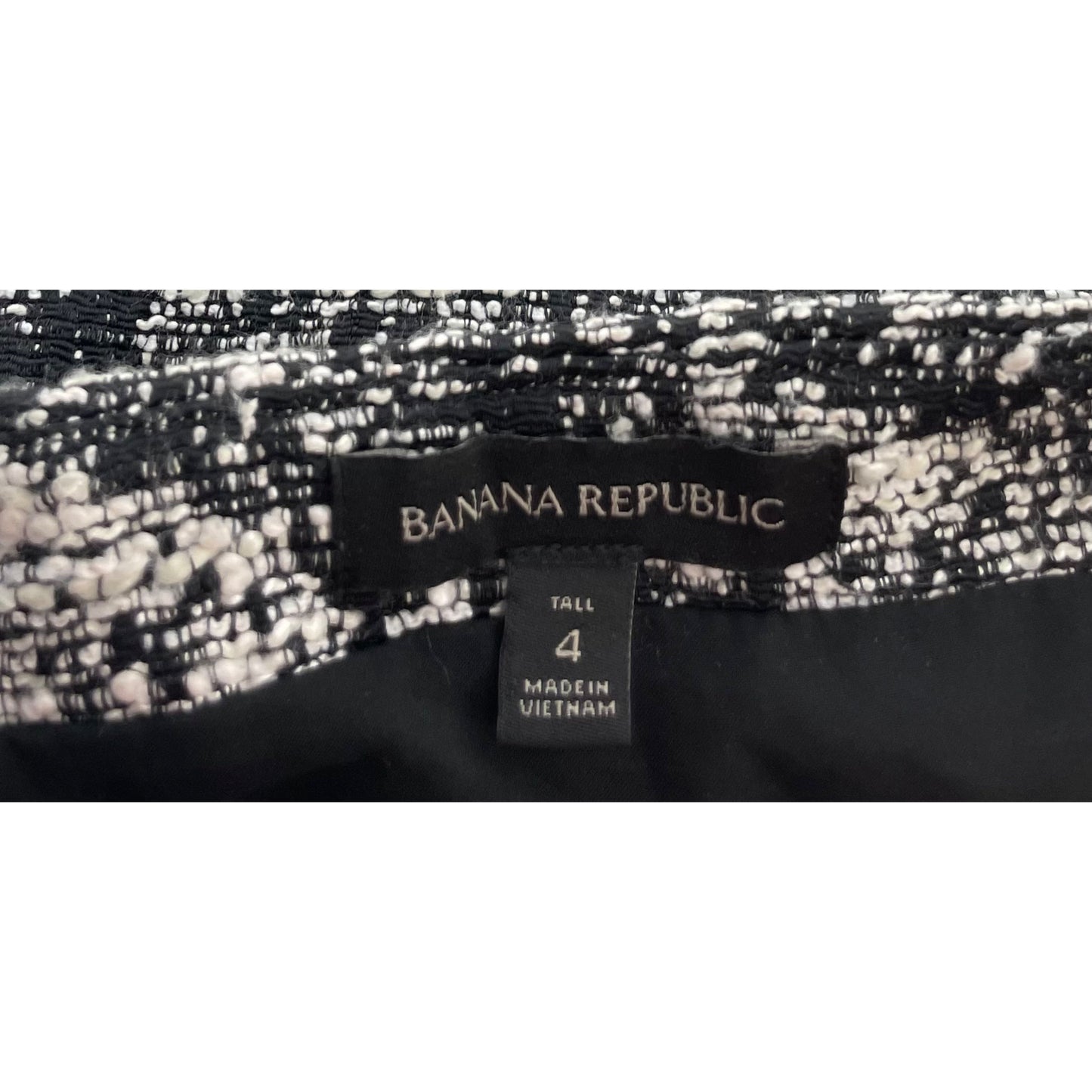 Banana Republic Women's Size 4 Black & White Long-Sleeved Tweed Top