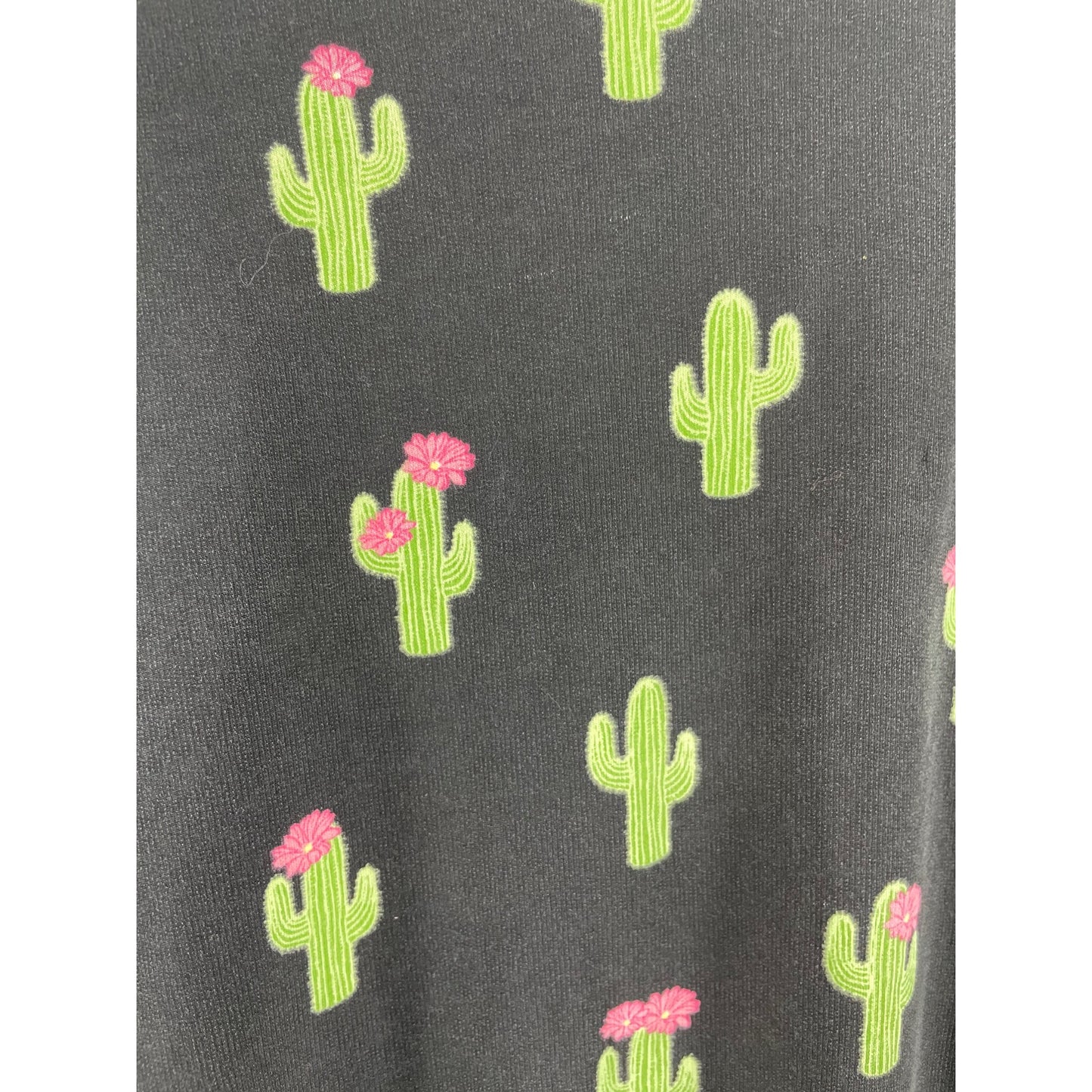 H&M Women's Size Medium Black, Green & Pink Cactus Print Sweatshirt