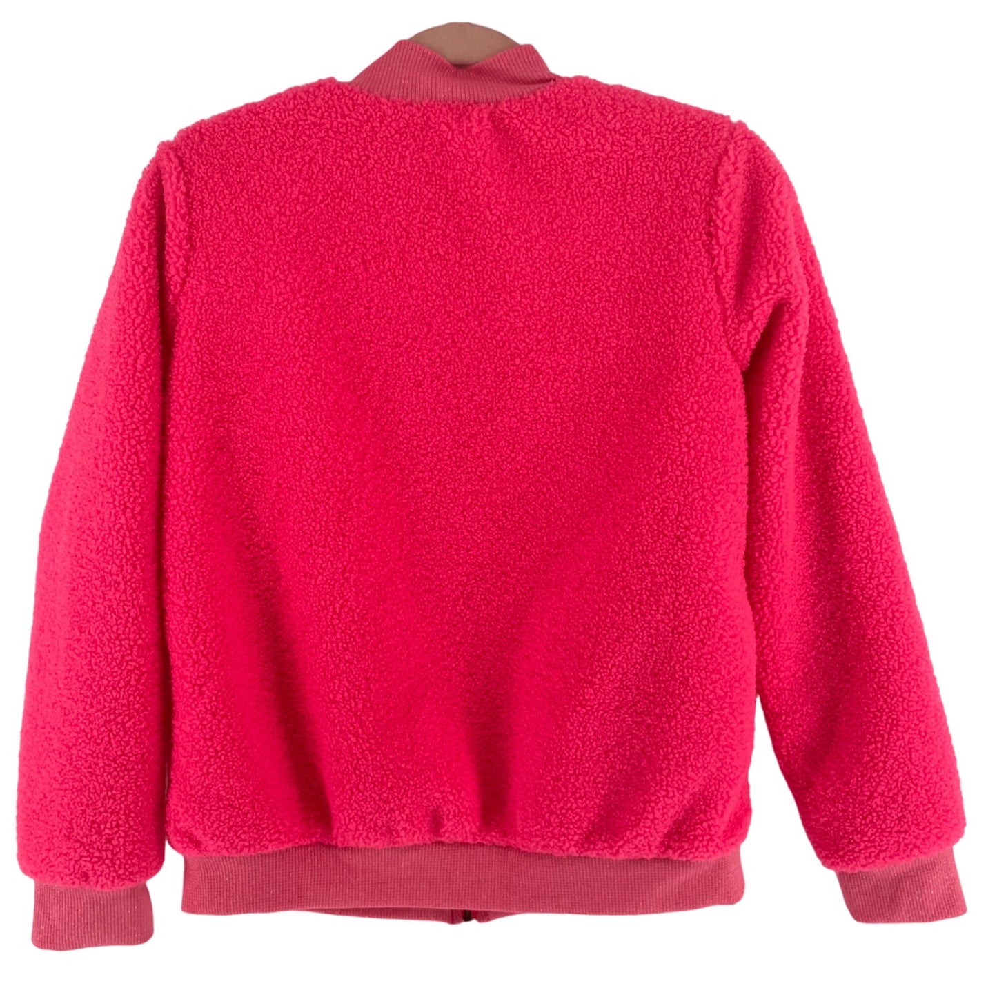 Cat & Jack Girl's Size XL (14/16) Hot Pink Teddy Fleece Zip-Up Jacket