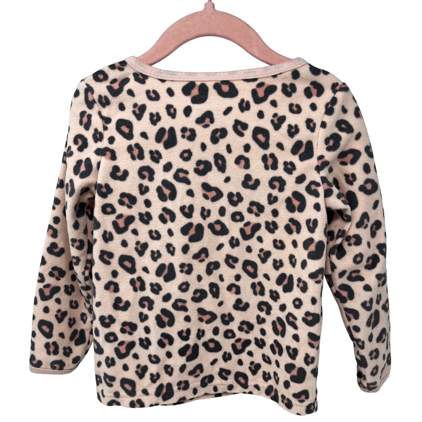 Carter's Girl's Size 3 Toddler Pink/Black Leopard Print Long-Sleeved Flannel Top