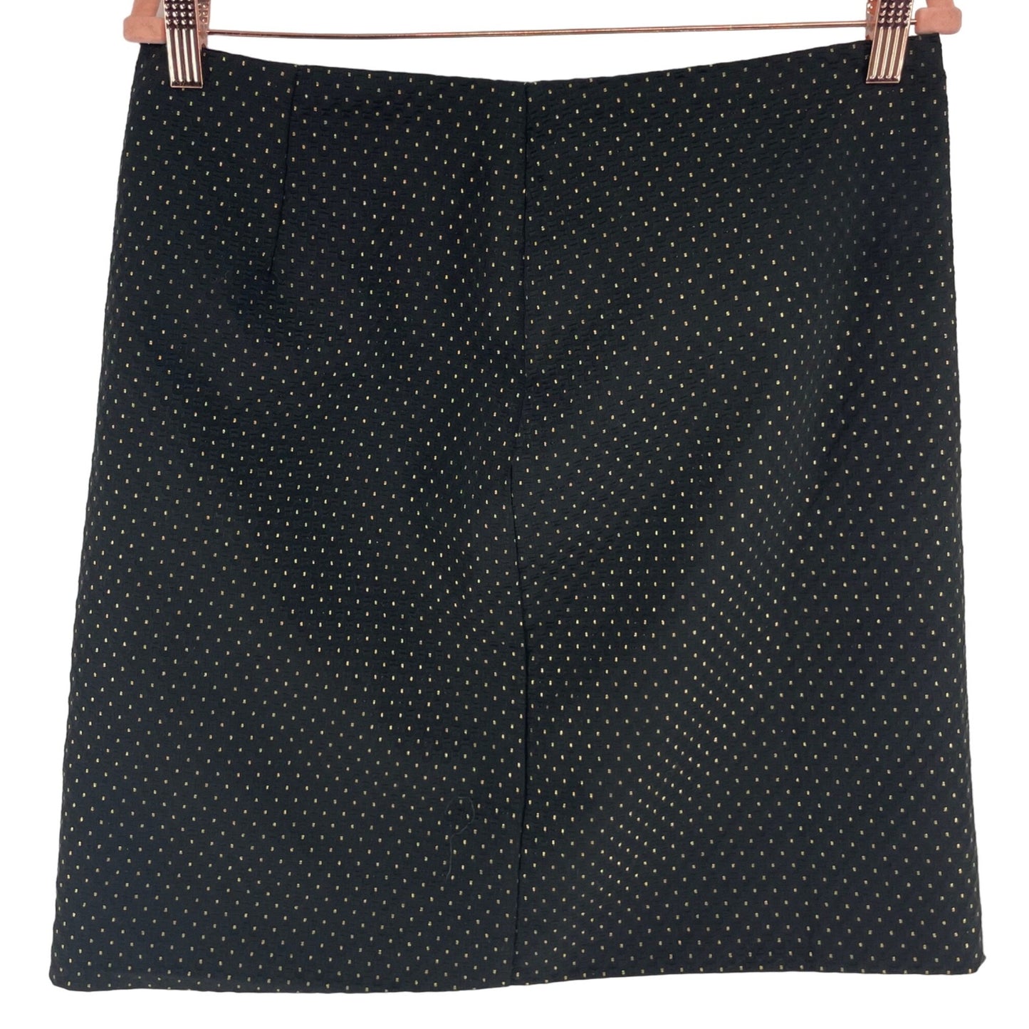 Ann Taylor Factory Women's Size 8 Black & Gold Polka Dot Skirt