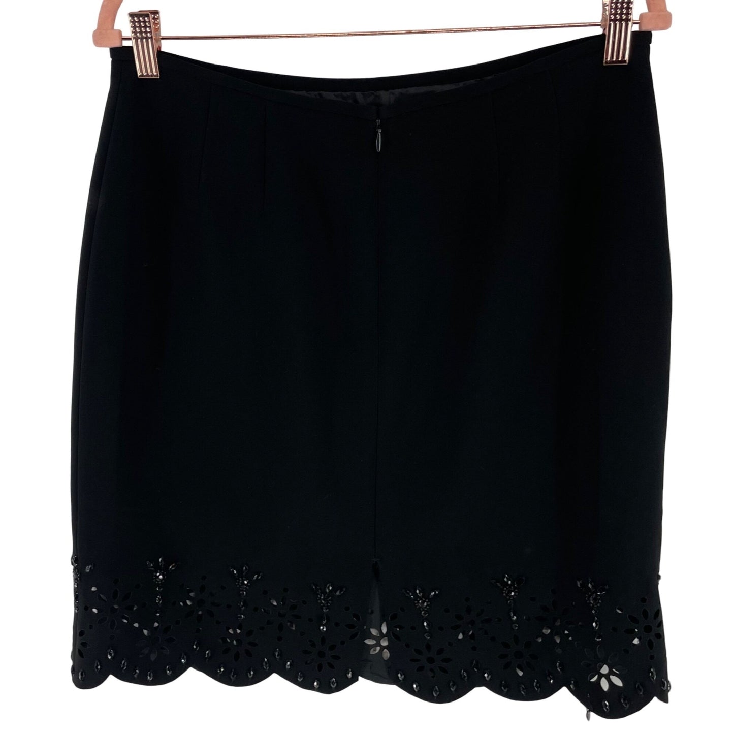Women's Size 10P Ruffle Hem Black Skirt
