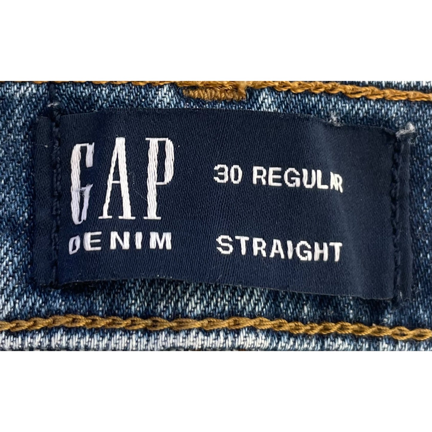 GAP Women's Size 30R Straight Distressed & Whiskered Blue Jean Denim Pants