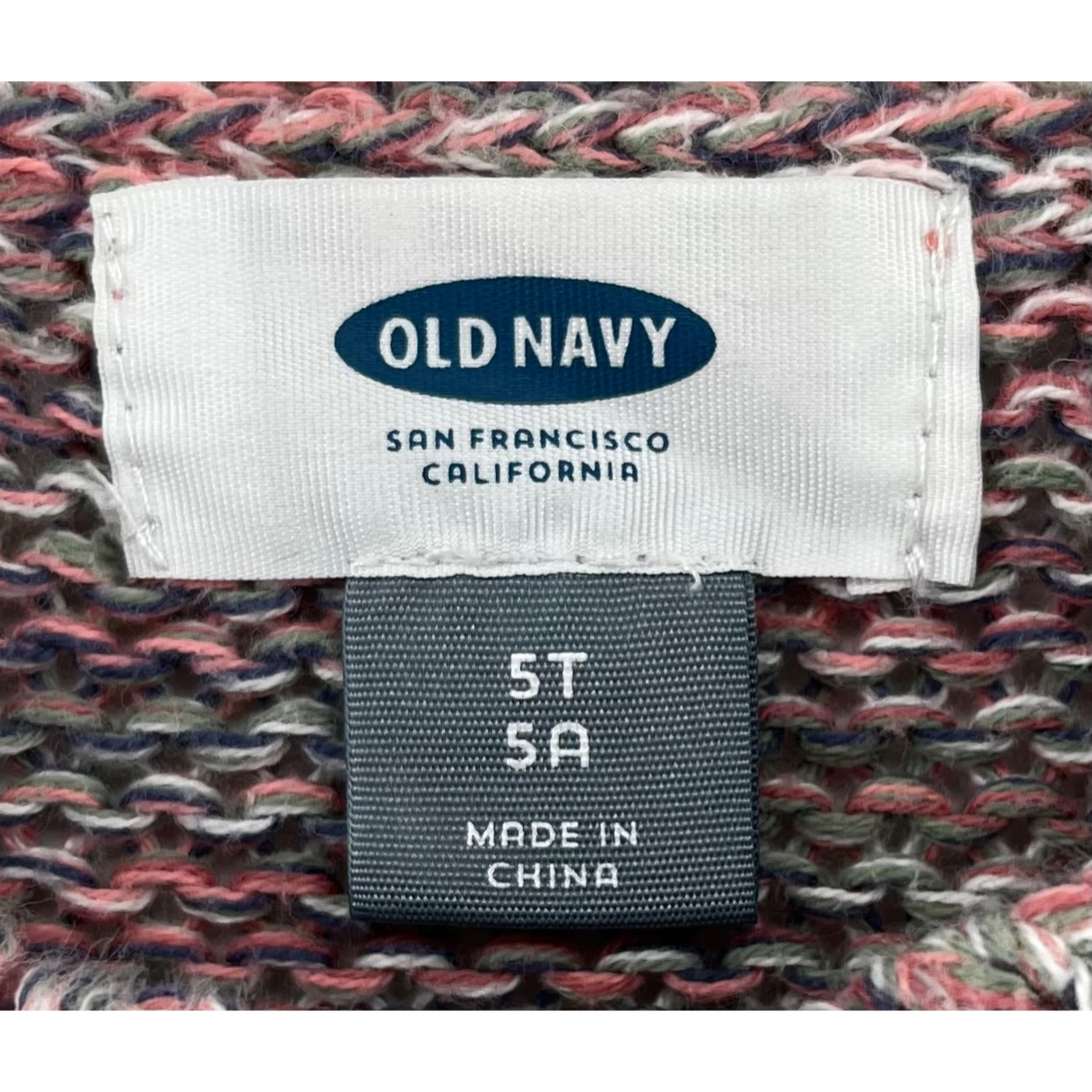 Old Navy Girls' Size 5 Pink, Grey, White & Purple Knit Sweater