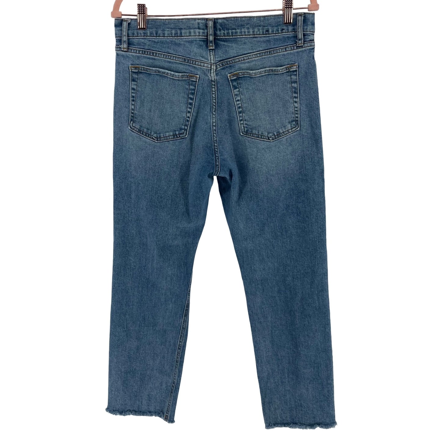 GAP Women's Size 30R Straight Distressed & Whiskered Blue Jean Denim Pants