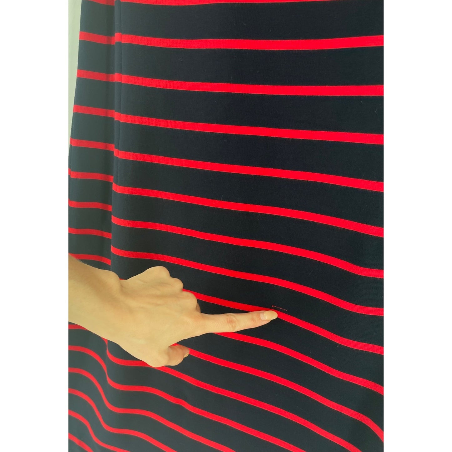 Banana Republic Women's Size 6 Navy & Red Striped Sleeveless Sheath Dress