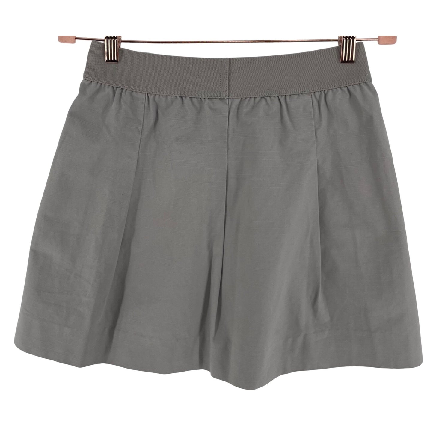 J. Crew Women's Size 0 Grey Elastic Stretch Waist A-Line Pleated Mini Skirt