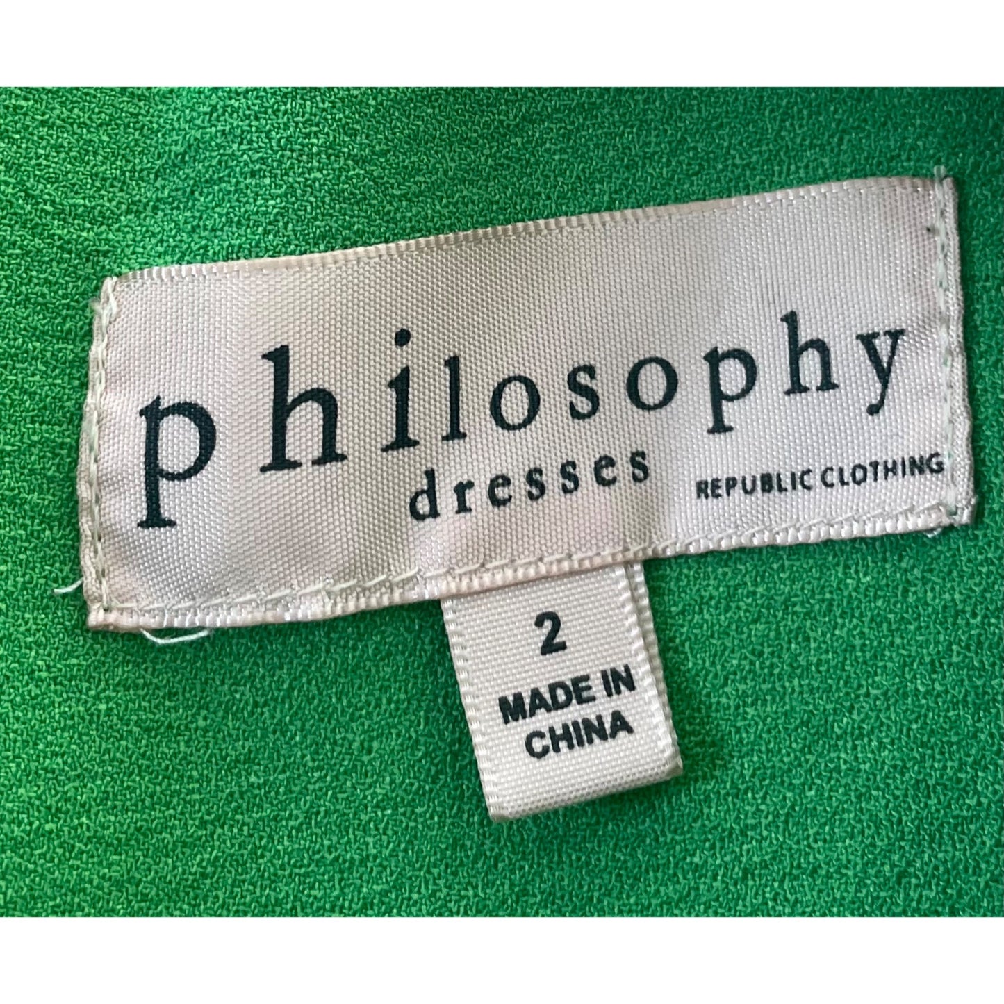 Philosophy Women's Size 2 Green Sheath Dress