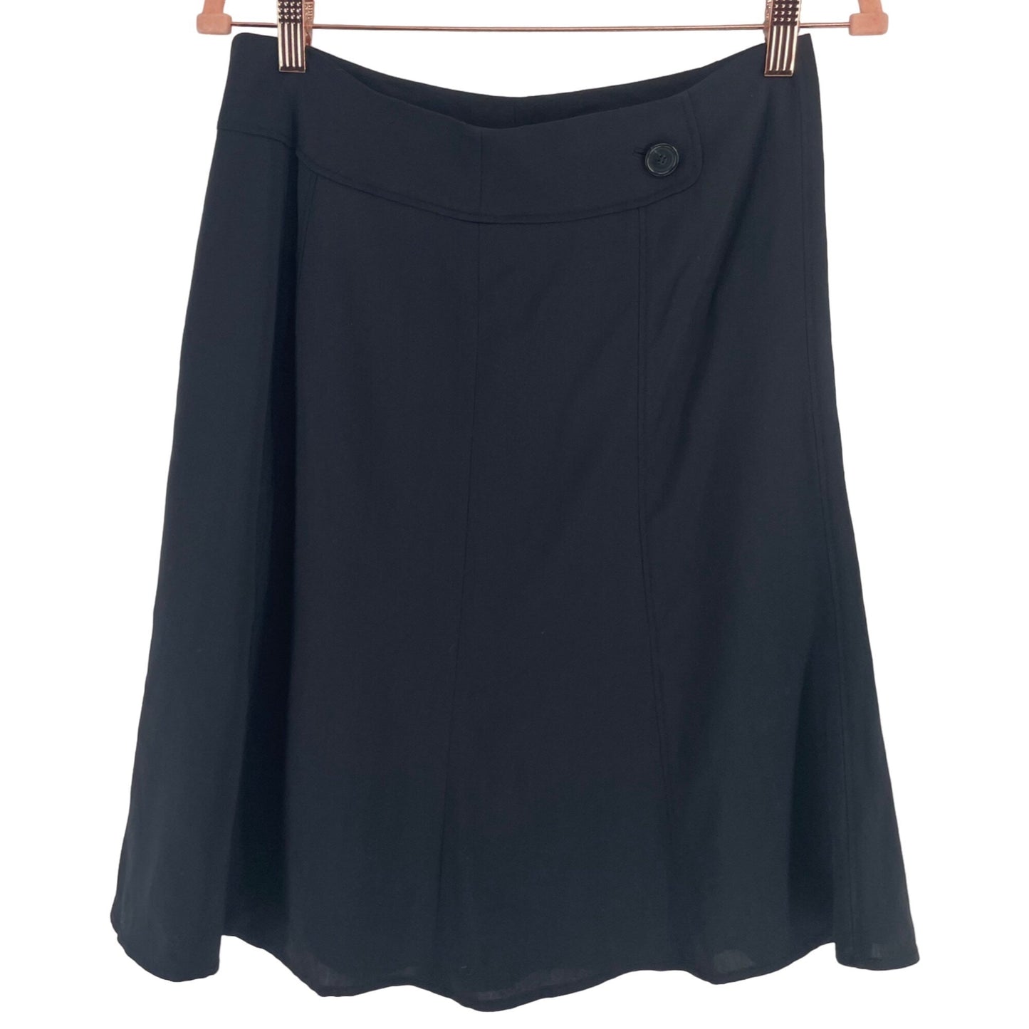 Ann Taylor Women's Size 4 Dark Navy Blue A-Line Wool Blend Midi Skirt
