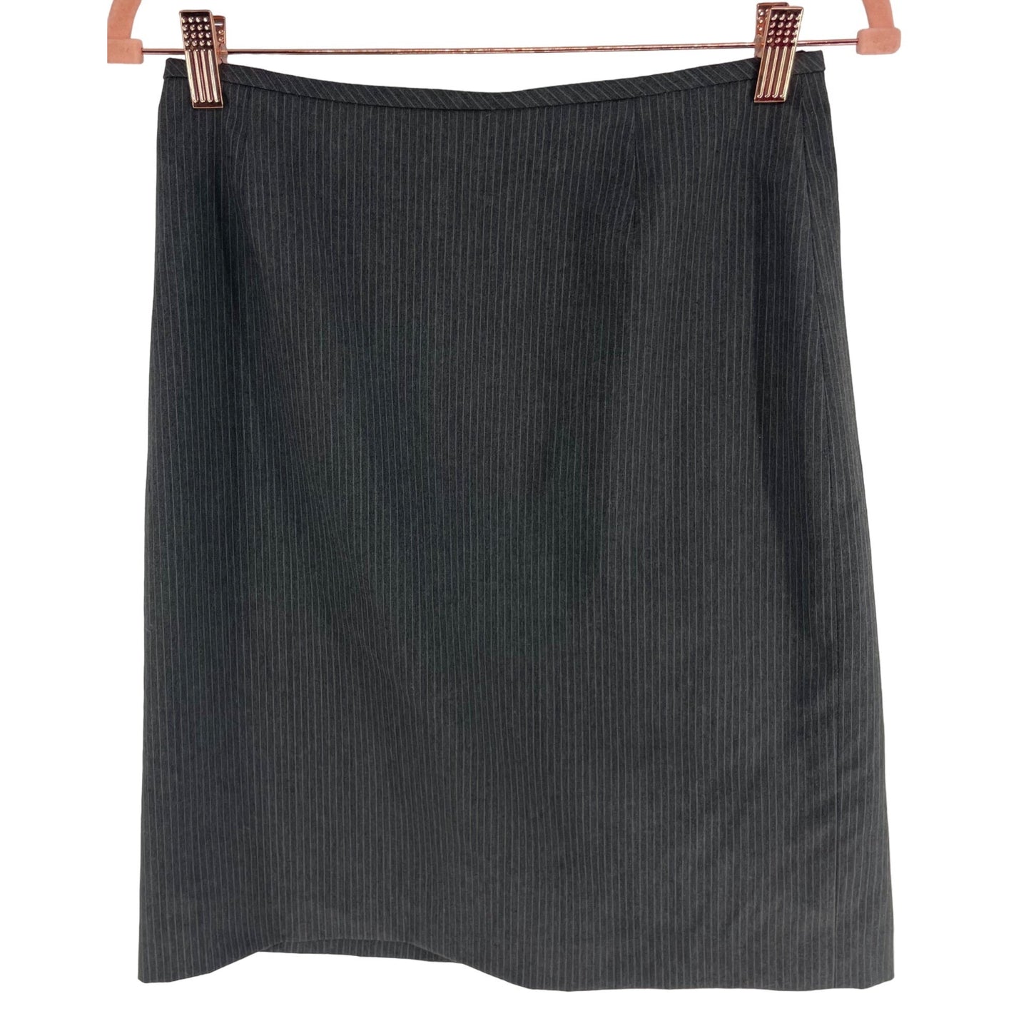 Women's Size 4P Dark Grey Pinstriped Pencil Skirt