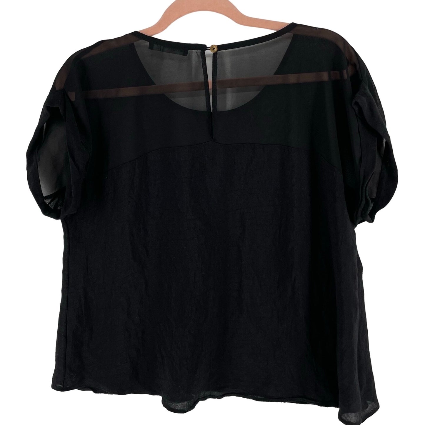 Atmosphere Women's Size 8 Black Sheer Short-Sleeved Blouse