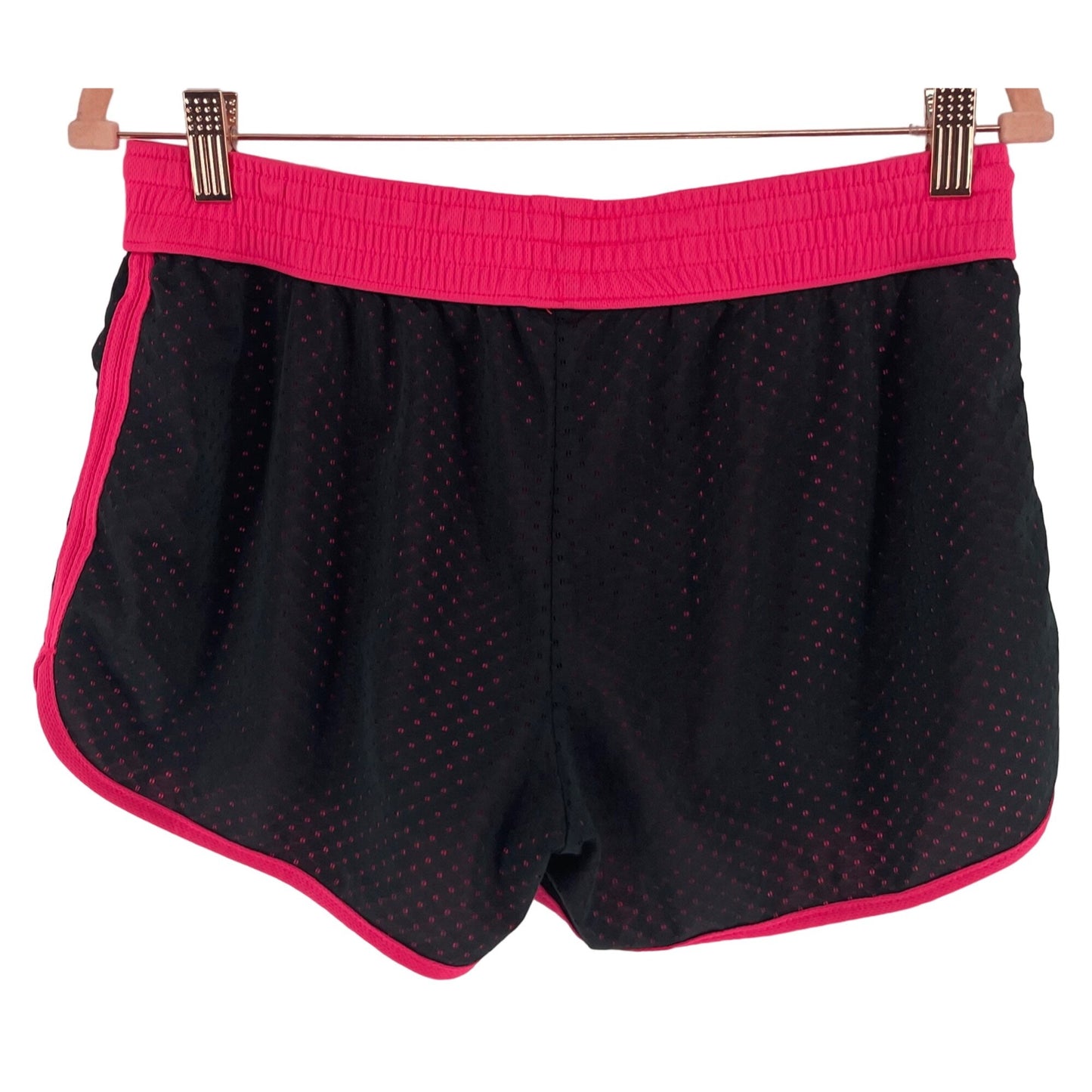 Women's Size Extra Large Black & Pink Drawstring Athletic Shorts