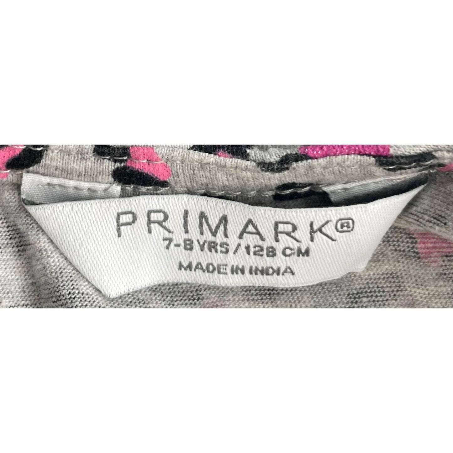 Primark Girl's Size 7-8 Years Black/Green/Pink Sparkly Leopard Print Sleeveless Dress
