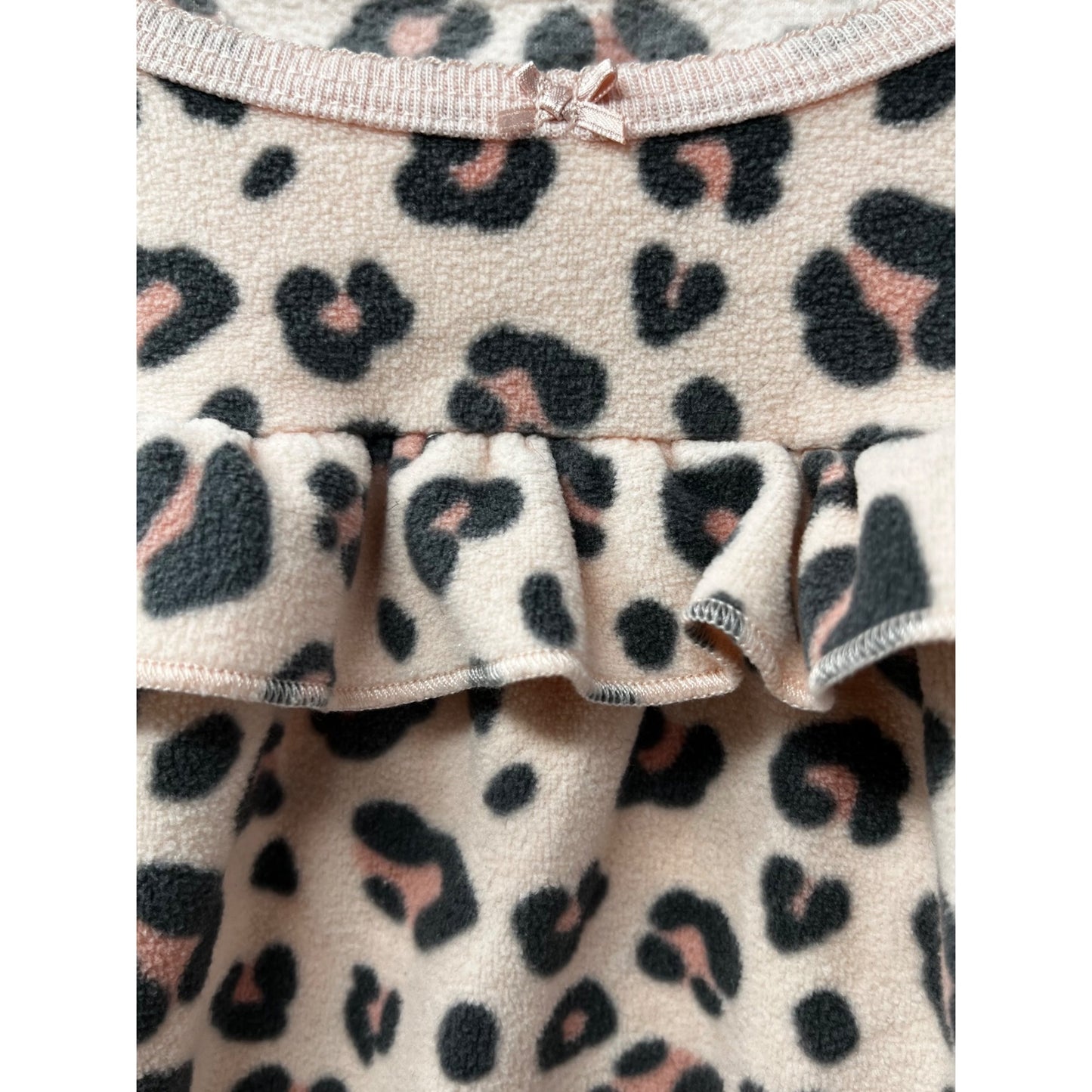 Carter's Girl's Size 3 Toddler Pink/Black Leopard Print Long-Sleeved Flannel Top