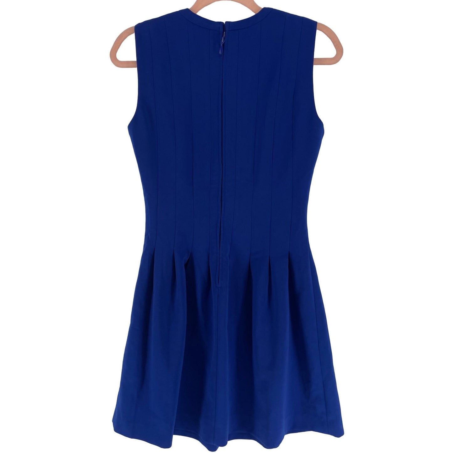 H&M Women's Size 6 Cobalt Blue Pleated Sleeveless A-Line Shift Dress