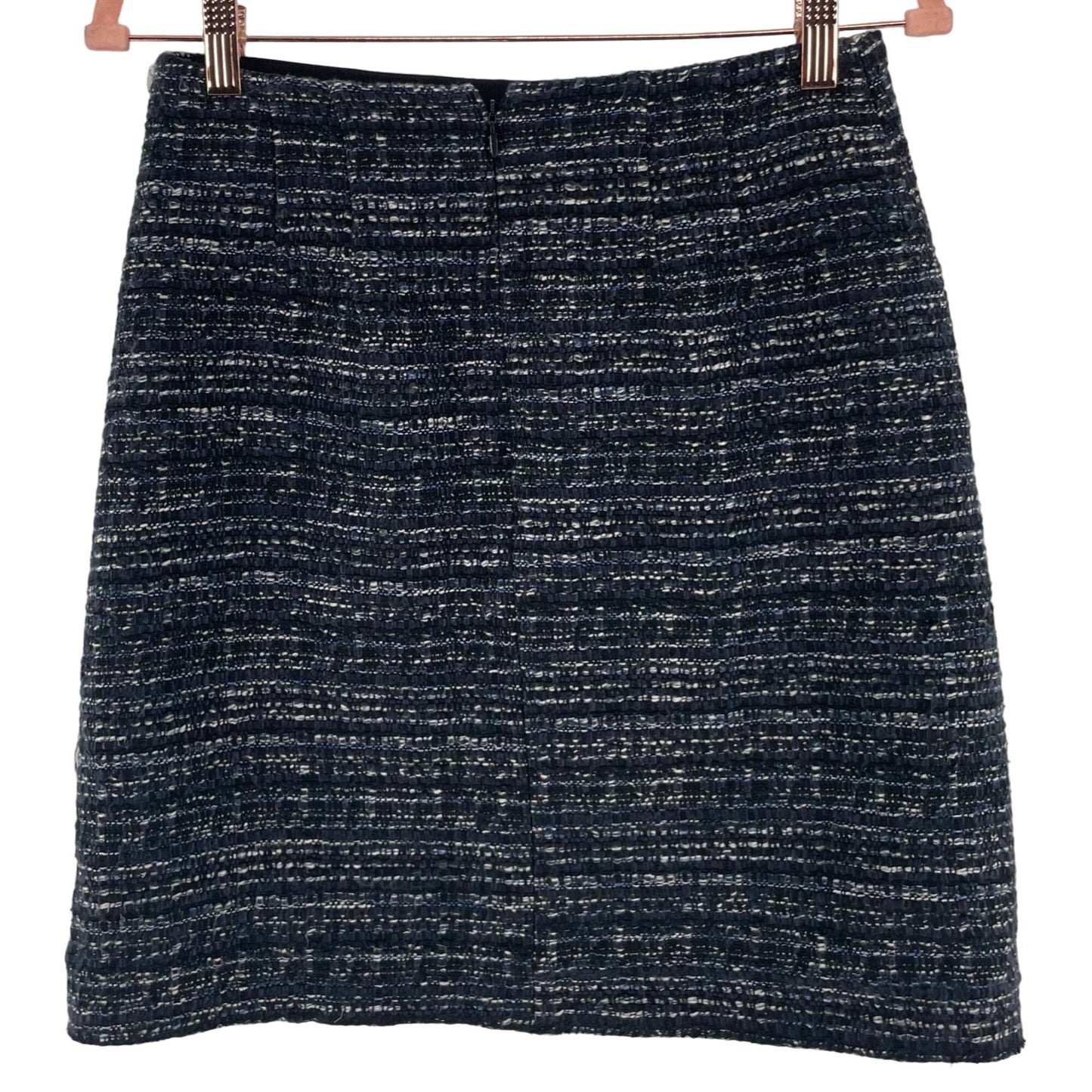 Ann Taylor Petite Women's Size 4P Navy/Black/White Tweed A-Line Skirt