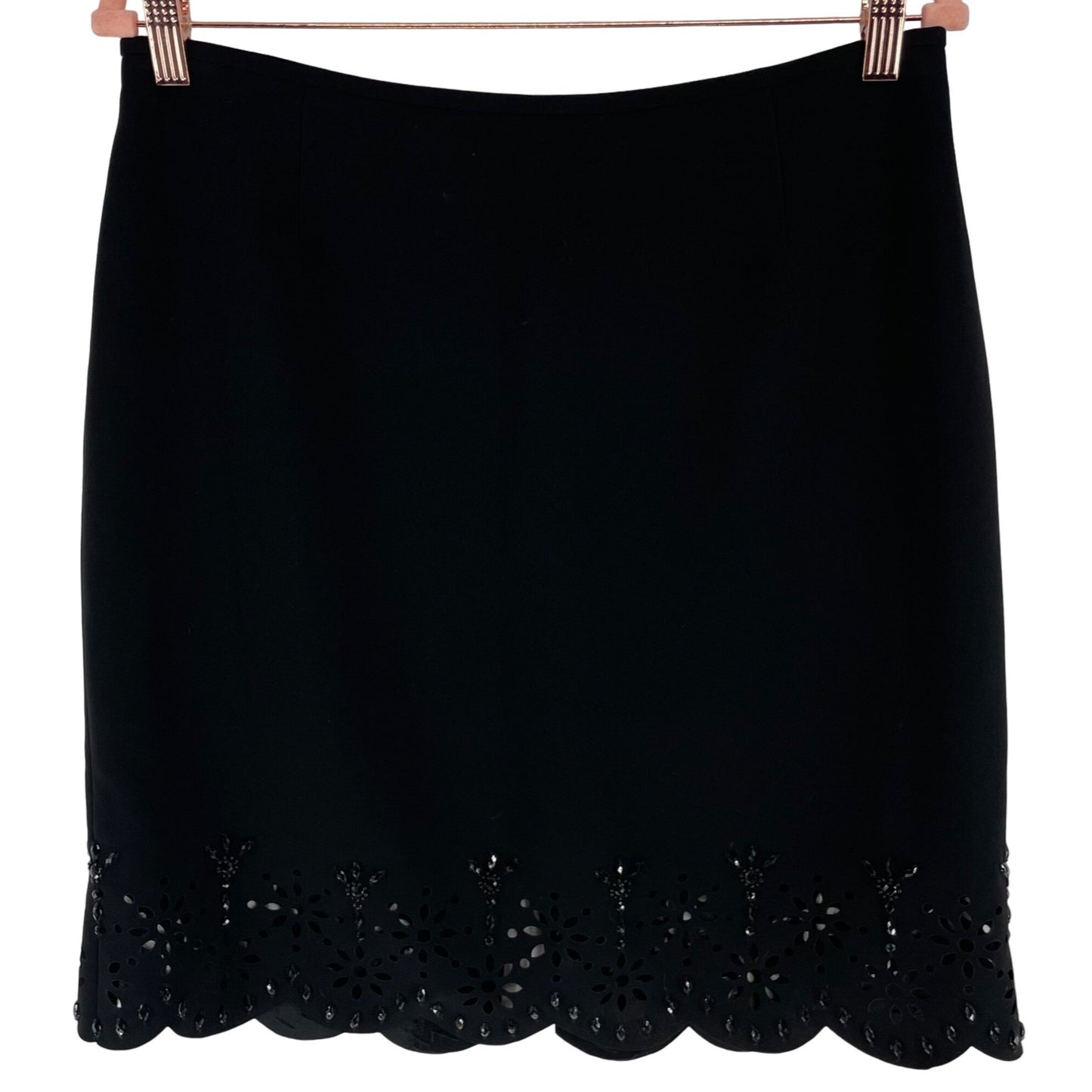 Women's Size 10P Ruffle Hem Black Skirt