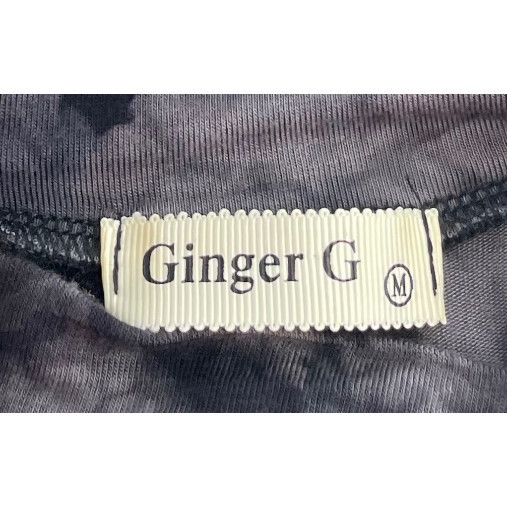 Ginger G Women's Size Medium Sleeveless Grey & Black Tie Dye Stretchy Tank Dress