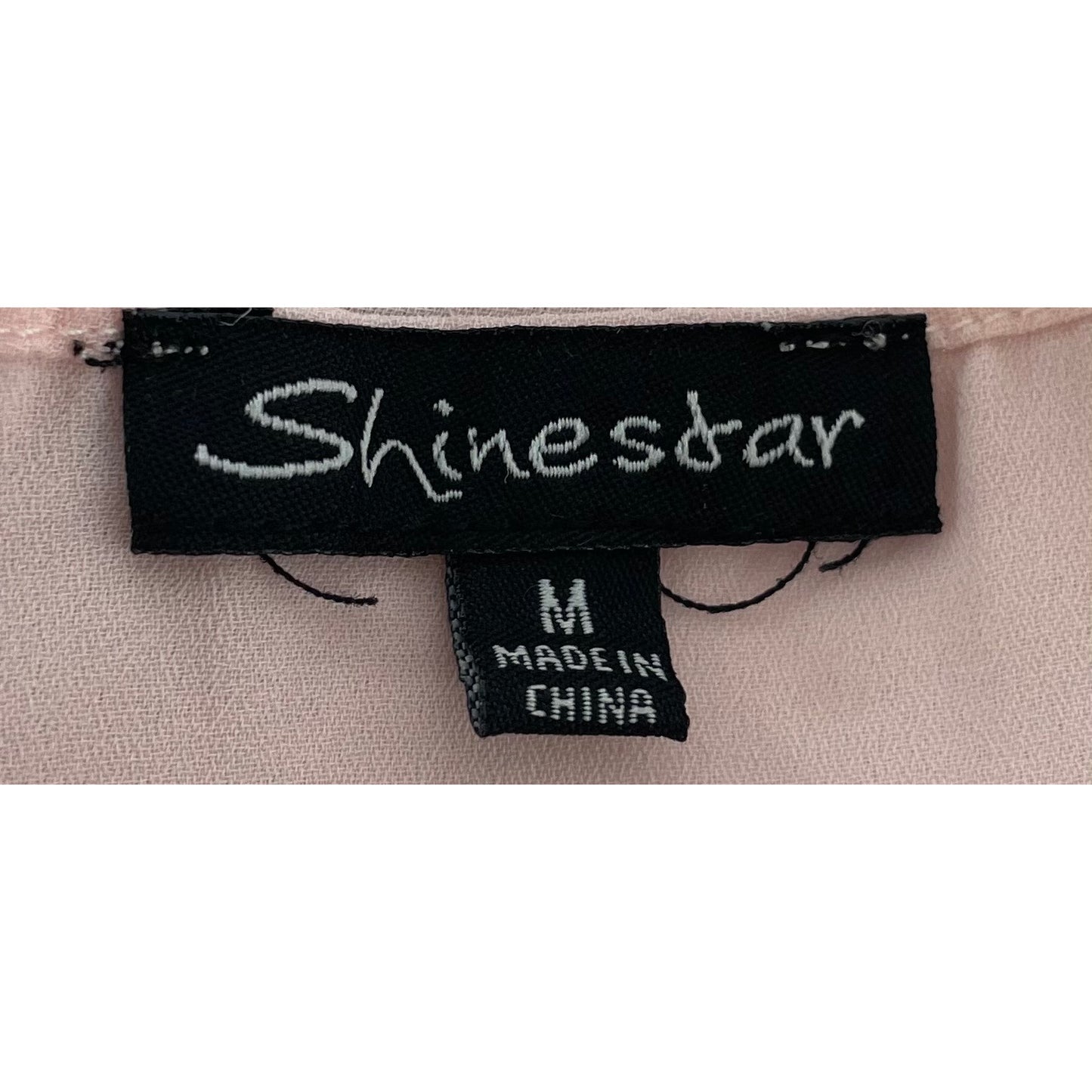 Shinestar Women's Size Medium Light Pink Sleeveless Sheer Blouse
