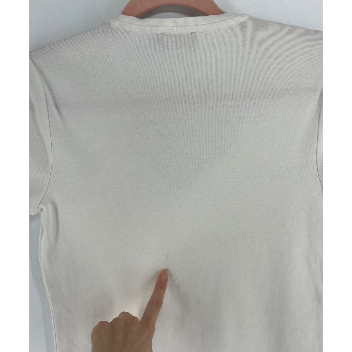 POLO Ralph Lauren Women's Size Large White Crew Neck T-Shirt W/ Crystal Beading