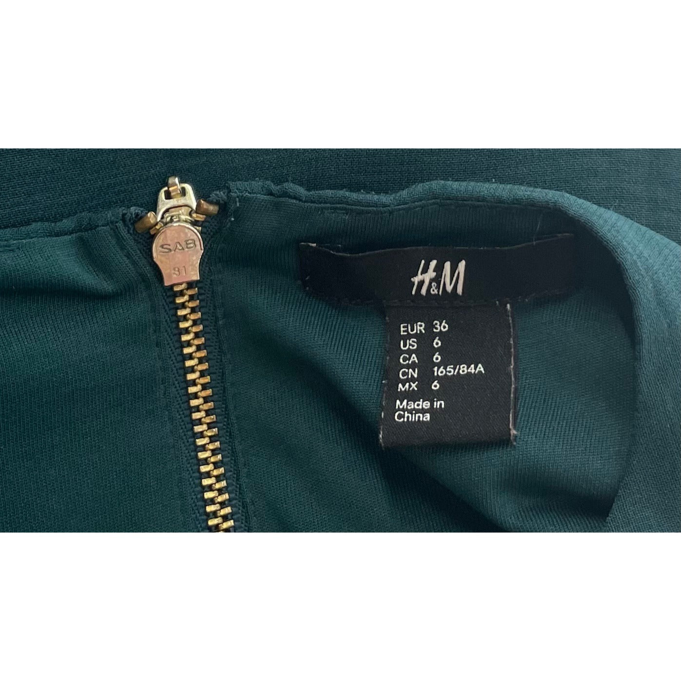 H&M Women's Size 6 Forest Green Long-Sleeved Mini Dress