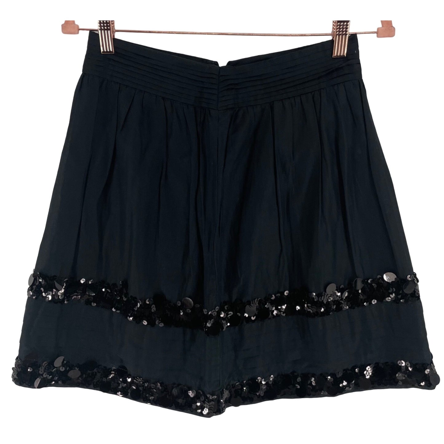 LOFT Women's Size 2P Black A-Line Skirt W/ Sequin Embellishment