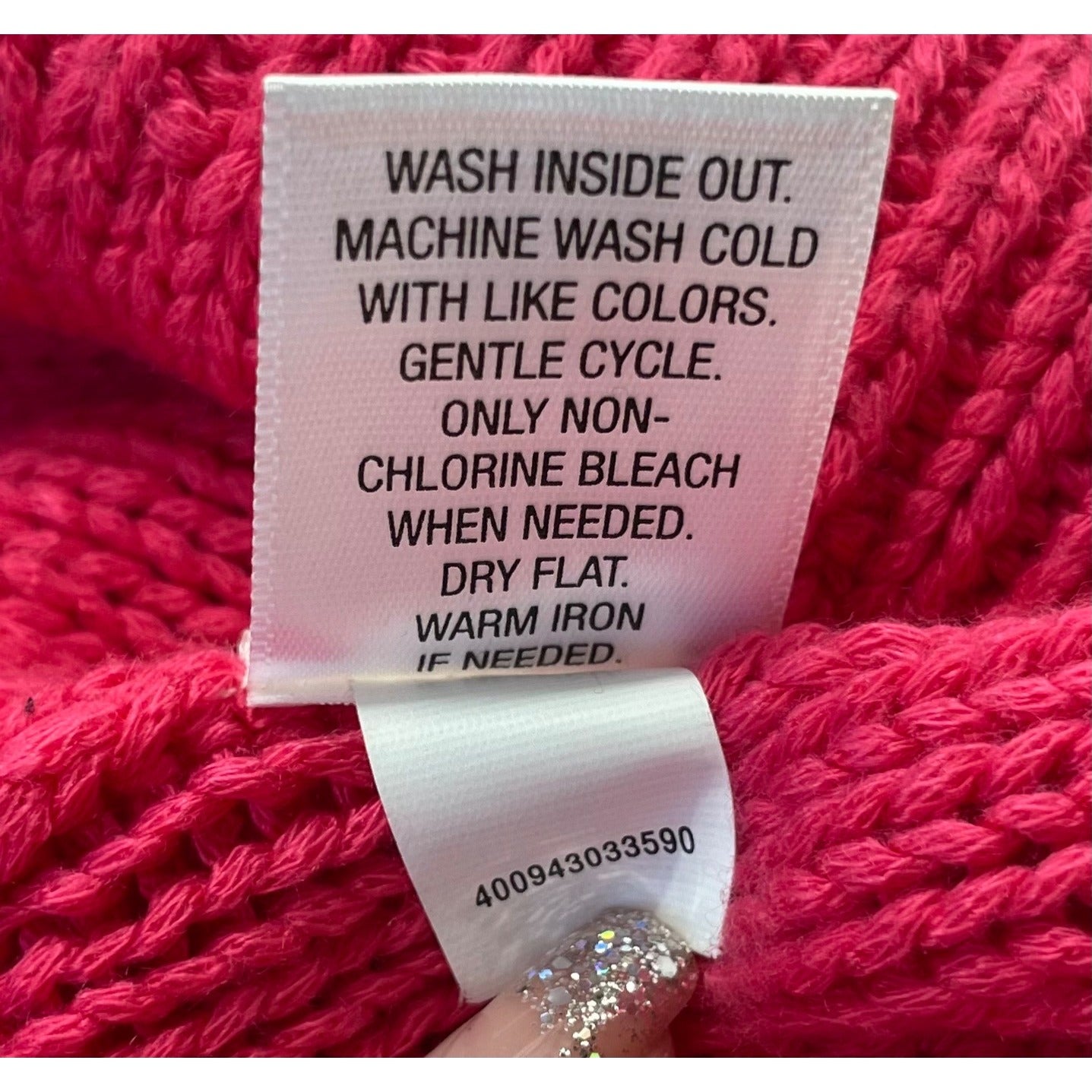 Apt. 9 Women’s Medium Fuchsia Crew Neck Cable Knit Sweater