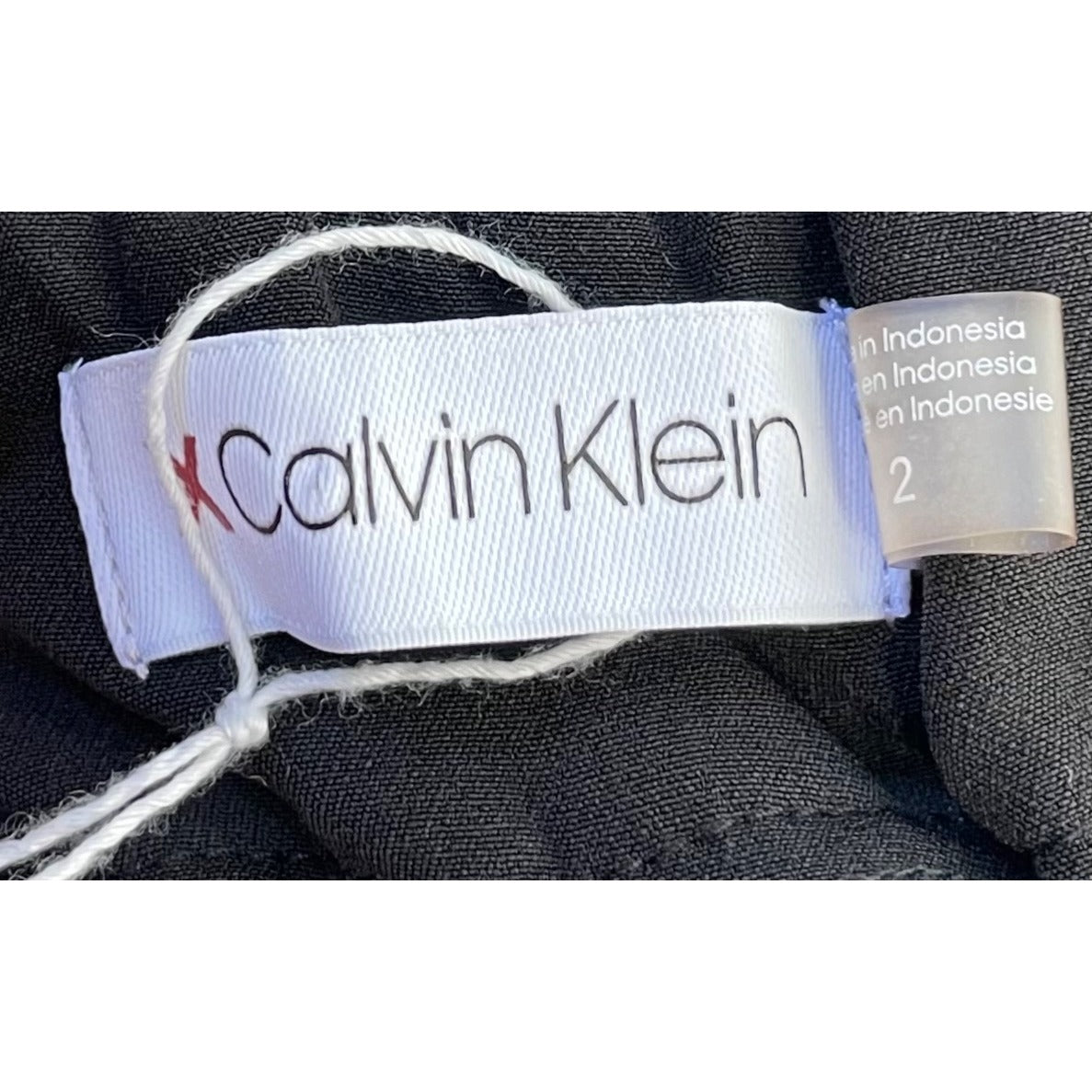 NWOT Calvin Klein Women's Size 2 Black Pleated Slacks W/ Elastic Waist Band