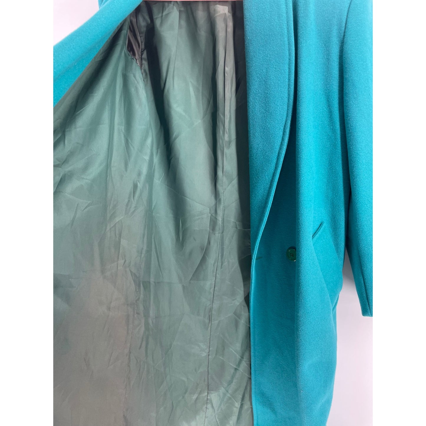 Miss Bobbie Women’s Large Teal Trench Peacoat
