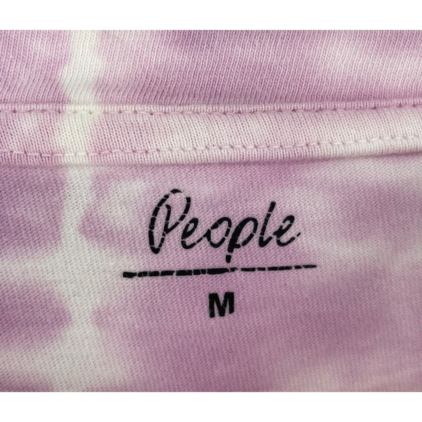 People Women's Size Medium Light Purple & White Tie Dye Crew Neck T-Shirt