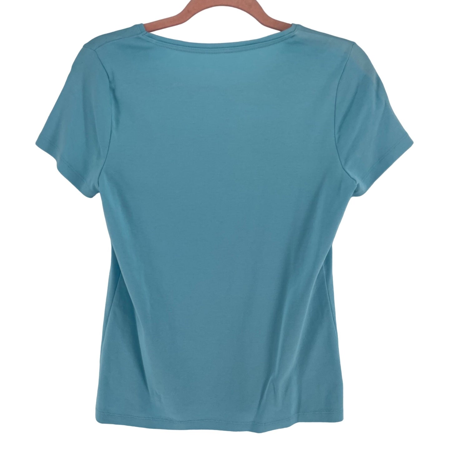St. John's Bay Women's Size Medium Aqua Blue Crew Neck T-Shirt