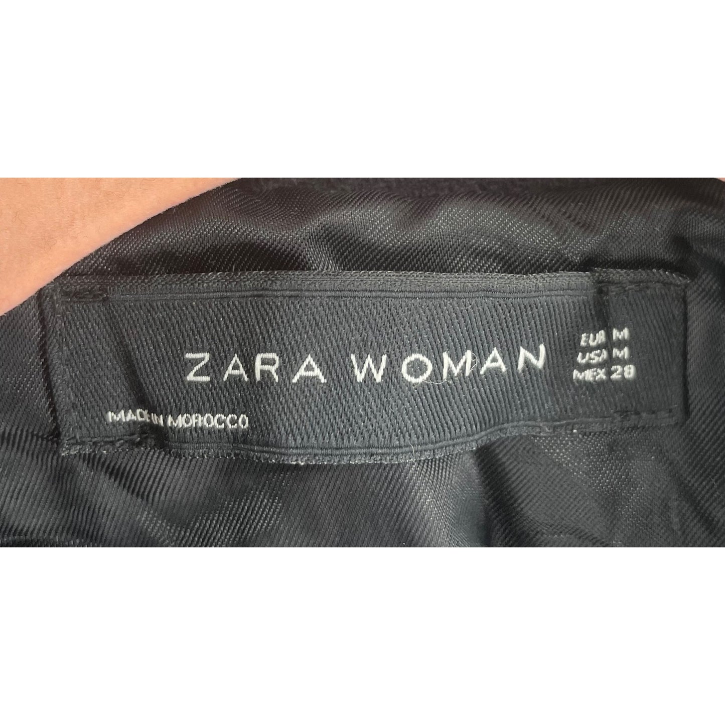 Zara Women's Size Medium Double-Breasted Navy Wool Blend Pea Coat