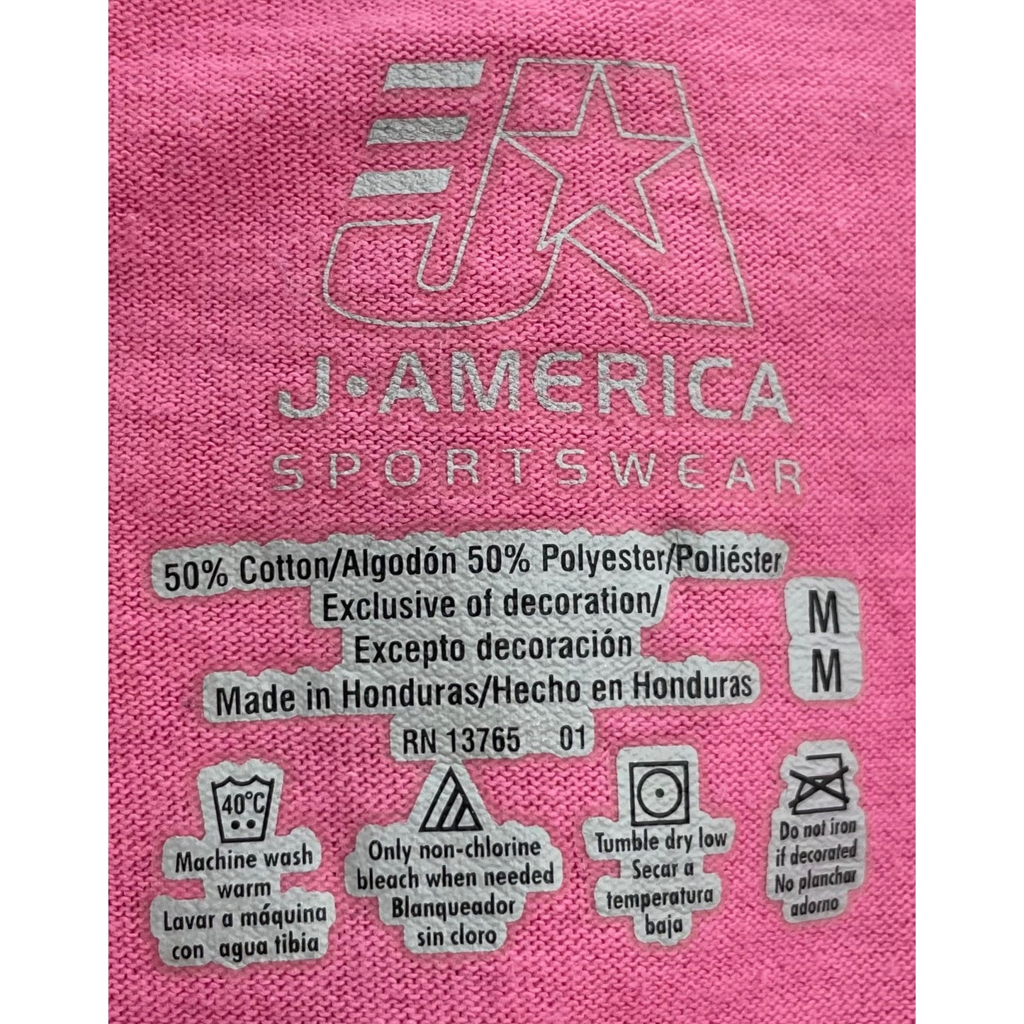 J America Sportswear Women's Roanoke College Est 1842 Size Medium Pink T-Shirt