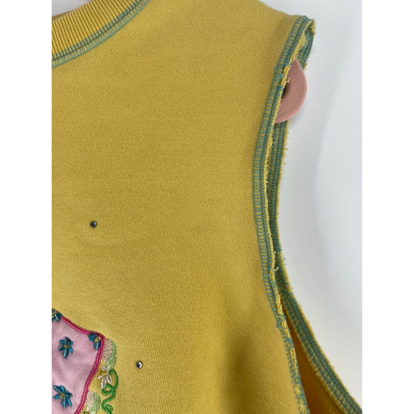 The Quacker Factory Women's Size XL Yellow Fairy Joy Sleeveless Crop Top
