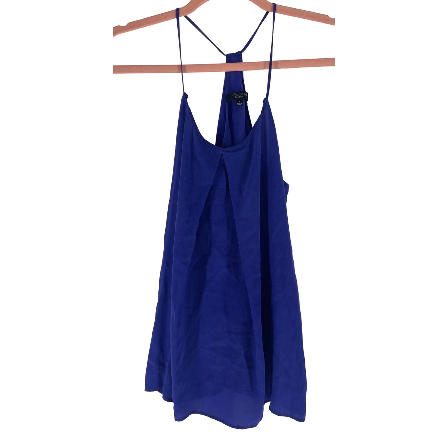 Madewell Women's Size Small Cobalt Blue Spaghetti Strap Sleeveless Silk Tank Top