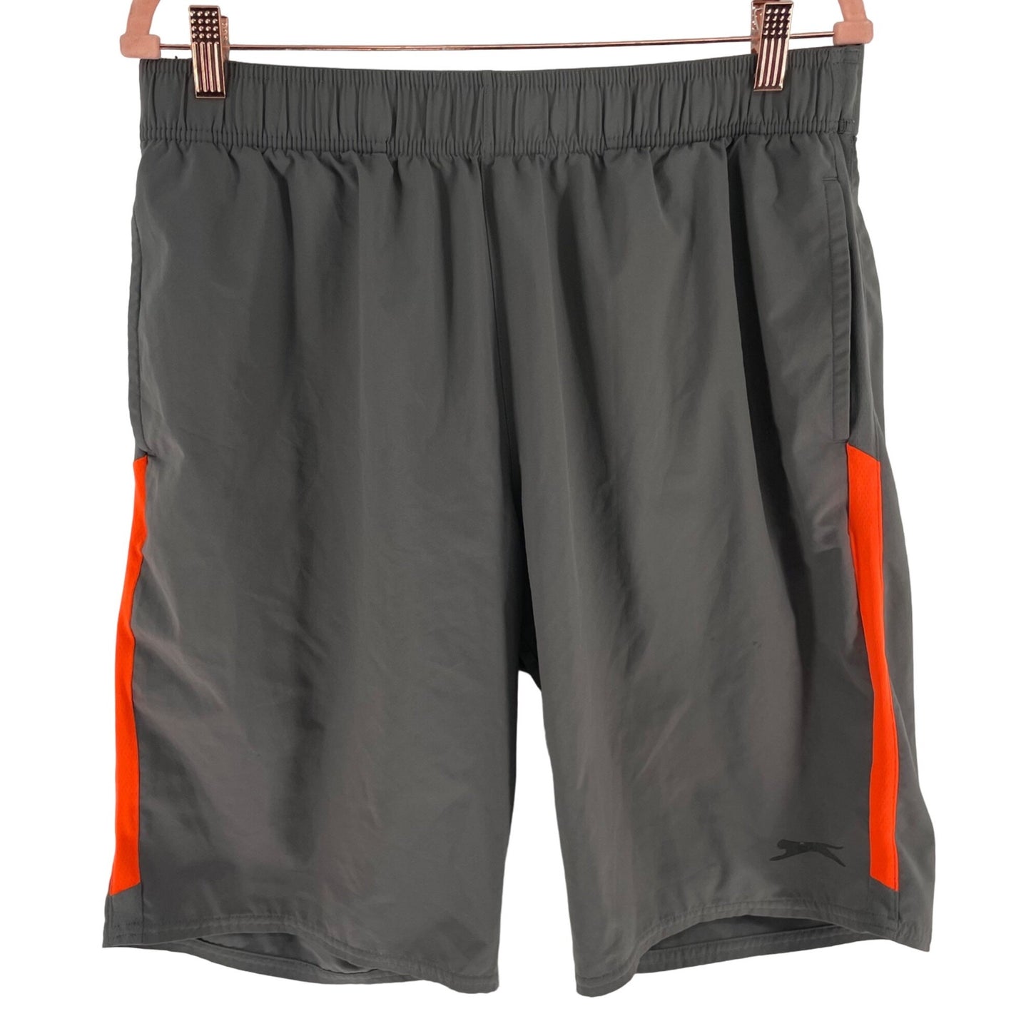 Slazenger Men's Size Large Grey & Orange Tennis Workout/Exercise Shorts
