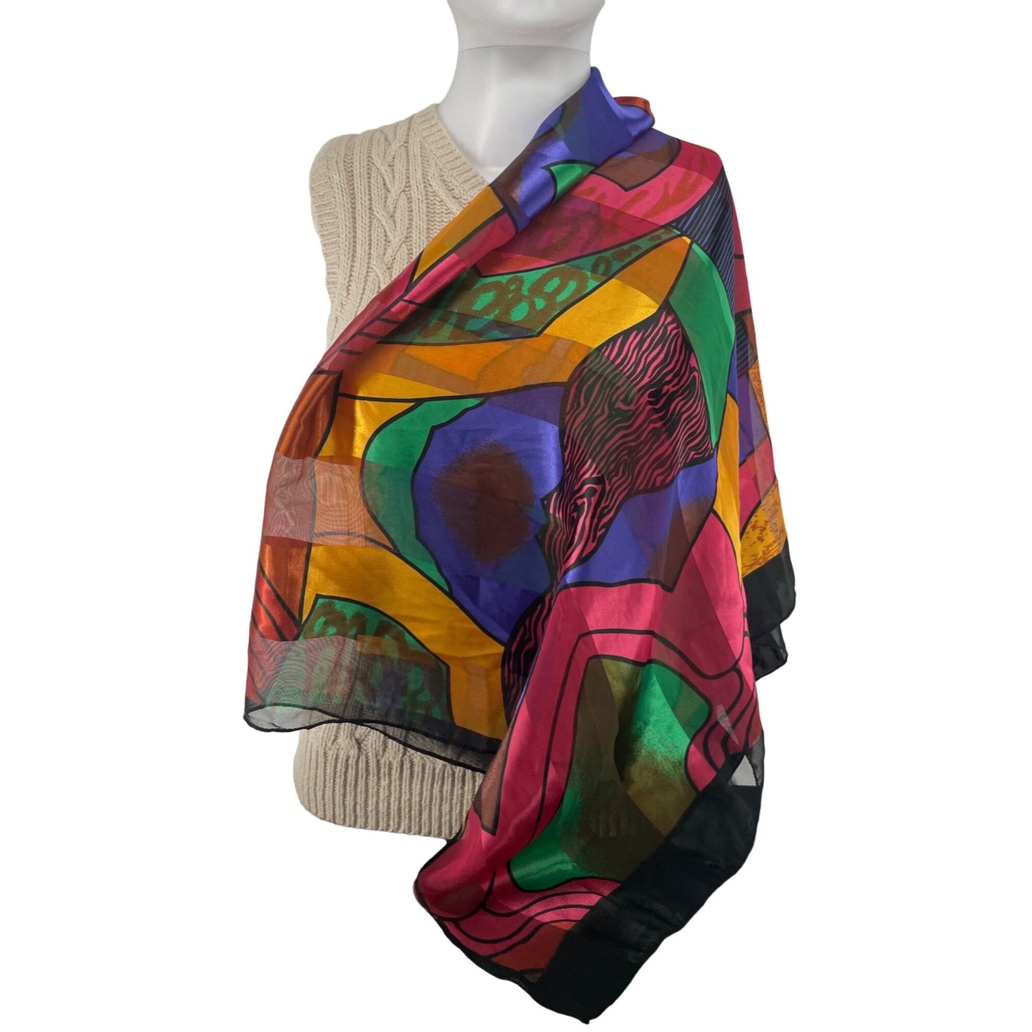 Pablo Picasso Women's Faux Silk Multi-Colored Scarf