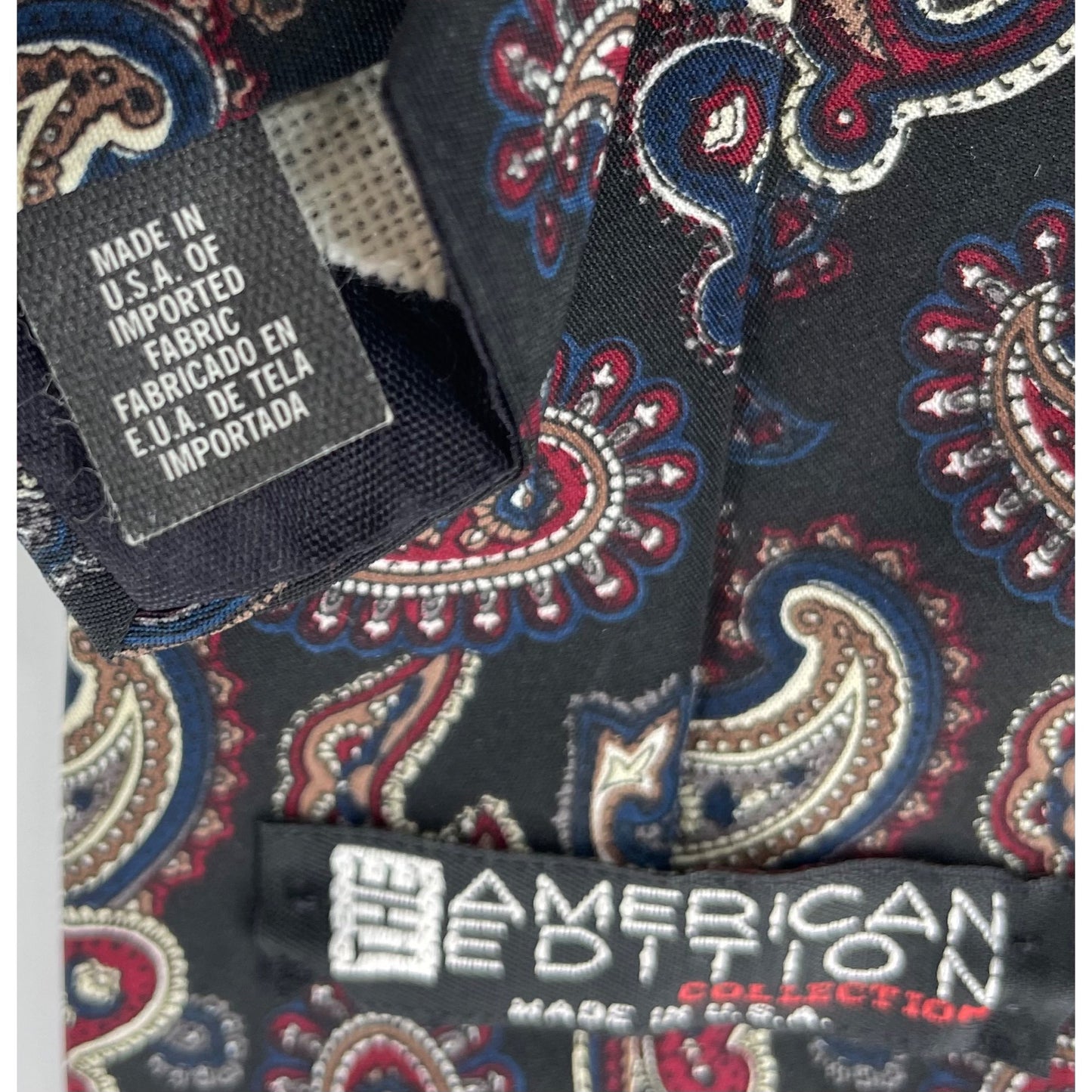 The American Edition Men's Black, Navy & Maroon Paisley Dress Tie