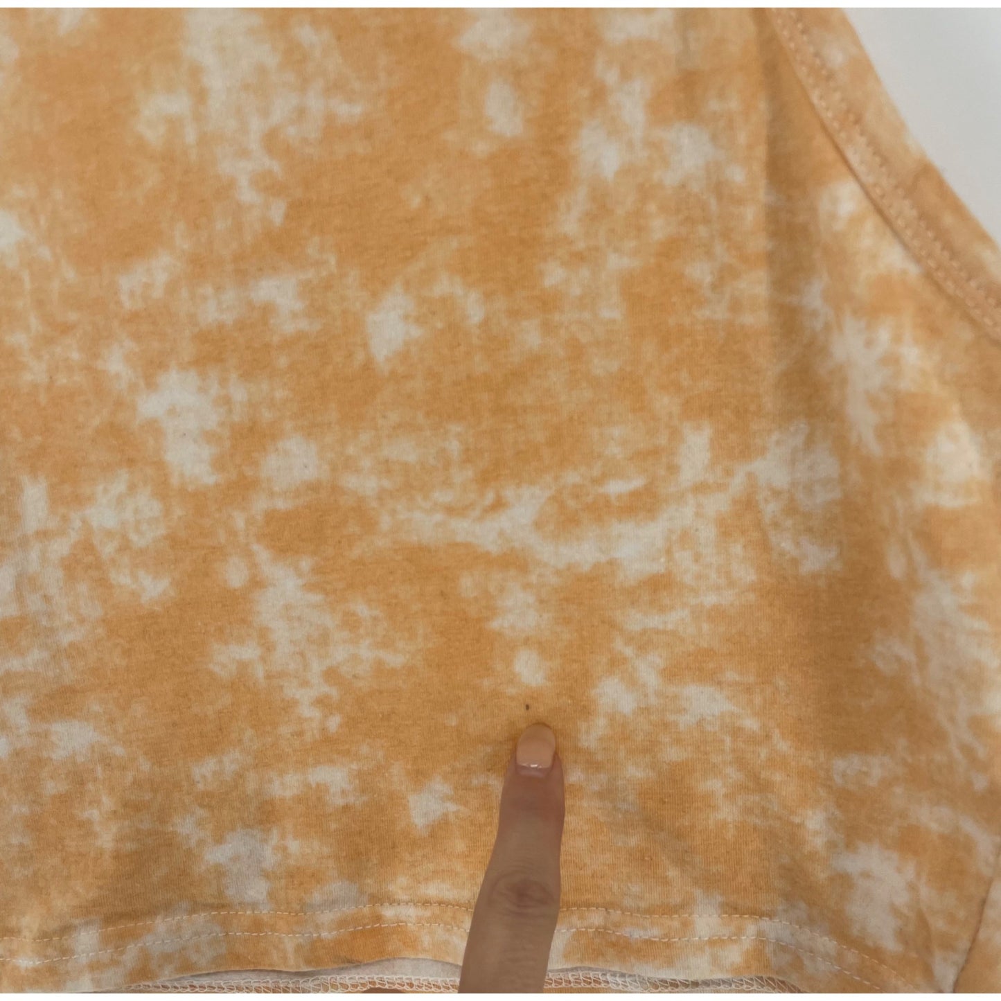 Women's Size Small Sherbet Orange & White Spaghetti Strap Tie Dye Crop Top