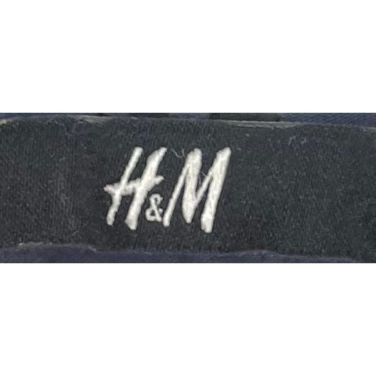 H&M Women's Size Medium Navy/Dark Periwinkle Satin Romper W/ Elastic Waist
