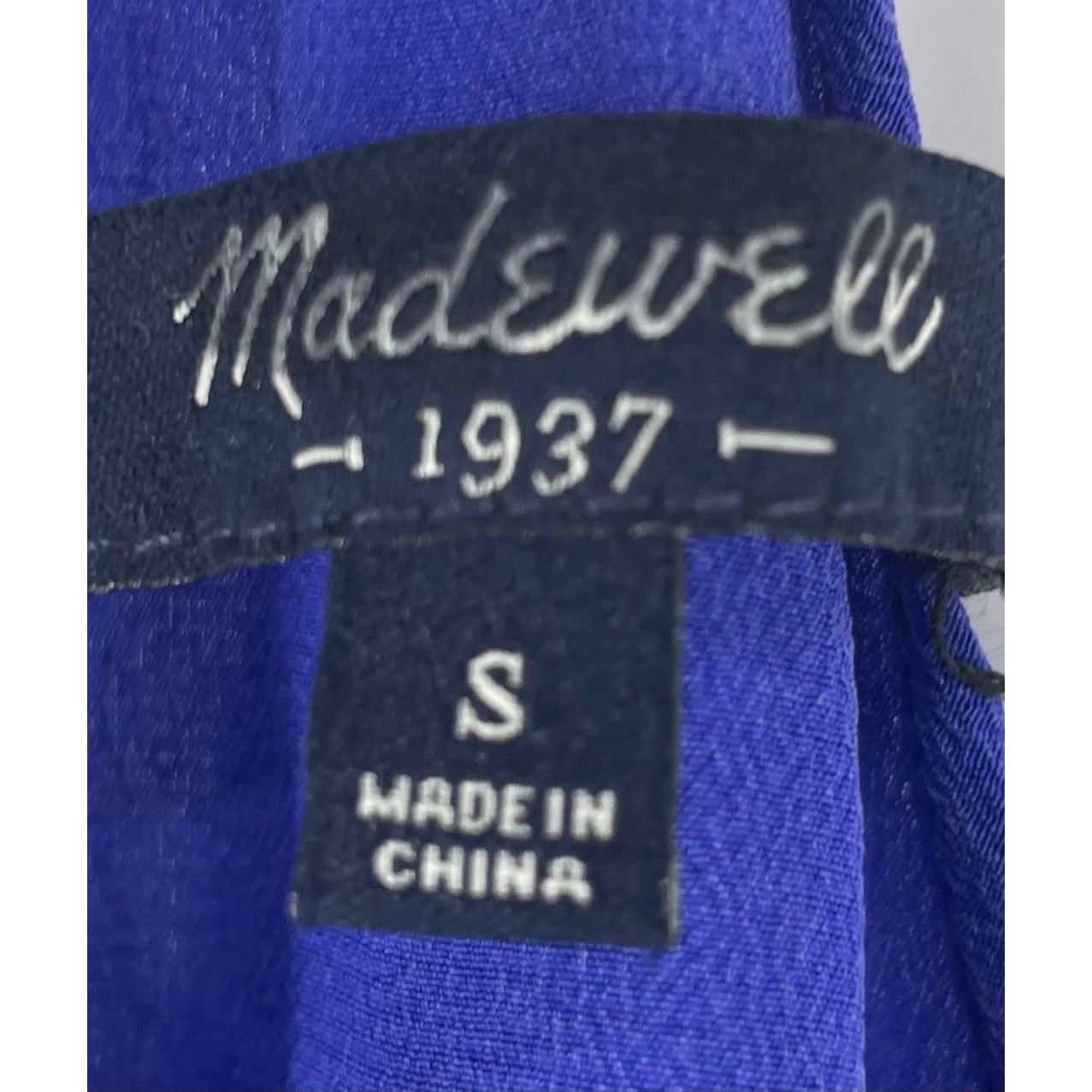 Madewell Women's Size Small Cobalt Blue Spaghetti Strap Sleeveless Silk Tank Top